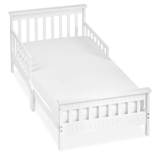 Miniatura 7 de Dream On Me San-Fran - Cama para niños pequeños en color blanco, 2 rieles de seguridad, diseño bajo al piso, madera de pino sostenible de Nueva