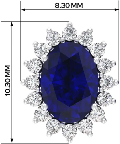 Miniatura 10 de Princess Diana Inspired Lab Created Blue Sapphire Earrings, Created Blue Sapphire Stud Earrings, Classic Created Blue Sapphire Earrings with