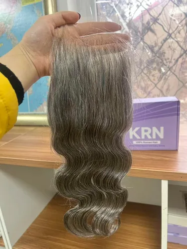 Miniatura 37 de KRN 5x5 HD Cierre de encaje, 0.1mm Ultra-delgado Invisible Cierre de encaje HD Pequeño Nudo Único Pre-arrancado con Cabello de Bebé 12A Grado
