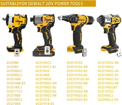 Miniatura 3 de Clips de cinturón para Dewalt, kit de gancho de repuesto para herramientas de taladro, compatible con Dewalt N268241 para herramientas eléctricas