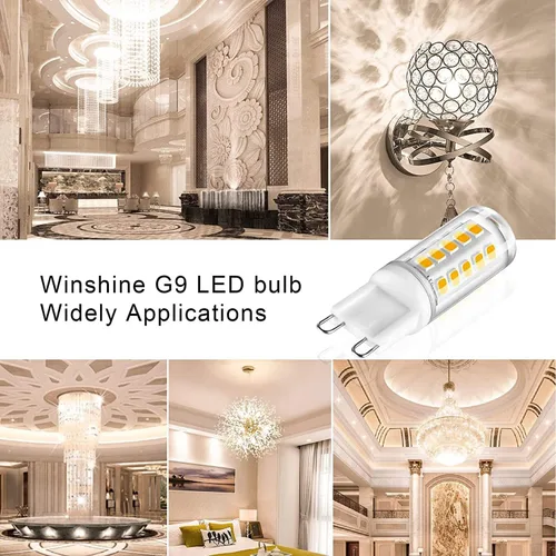 Miniatura 7 de Winshine - Bombilla LED G9 regulable de 4 W (equivalente a bombilla halógena de 40 W) de 4000 K, luz natural diurna, bombillas T4 G9 de candelabro