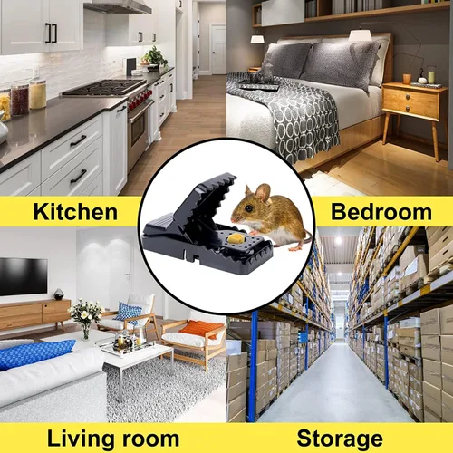 Miniatura 5 de Trampas para ratones, paquete de 8 unidades para el hogar, cocina y oficina, uso en interiores y exteriores, fáciles de usar, atrapa ratones