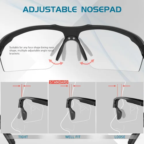 Miniatura 5 de SCVCN Gafas de sol deportivas fotocromáticas para ciclismo, gafas transparentes para hombres y mujeres, protección UV400, MTB BMX, pesca, correr