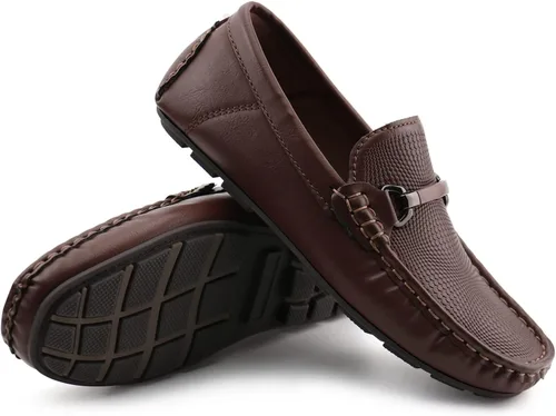 Miniatura 5 de JABASIC Mocasines Penny para niños, estilo casual, sin cordones, zapatos de vestir para niños