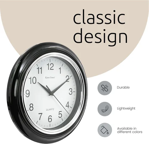 Miniatura 5 de Reloj redondo de pared Kiera Grace Aster, 10 pulgadas
