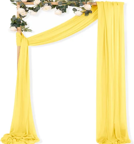 Miniatura 12 de MLMC 1 panel de tela para arco de boda azul bebé, 29 x 20 pies, cortinas de gasa extralargas transparentes de 6.6 yardas, paneles de cortinas