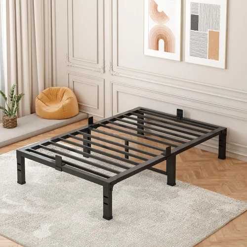 Miniatura 11 de FUIOBYVV Marcos de Cama Individual, Marco de Cama de Plataforma de Metal Resistente de 18 Pulgadas Tamaño Individual Soporta Hasta 3500 Libras, No