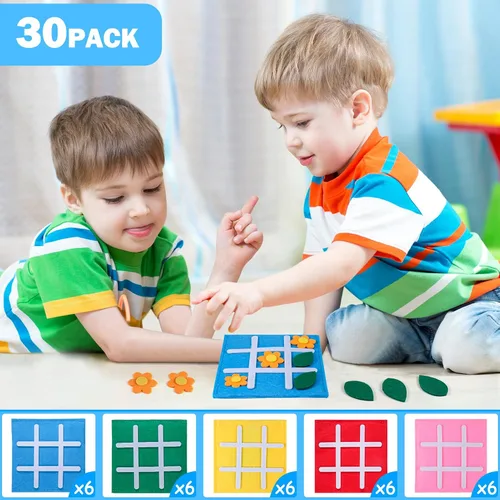 Miniatura 9 de Paquete de 30 Mini Juegos de Mesa Tic Tac Toe para Niños y Familia, Obsequios para Fiestas de Cumpleaños, Rellenos para Bolsas de Dulces para Niños