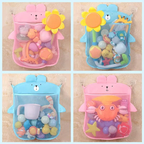 Miniatura 7 de Surakey Almacenamiento de juguetes de baño para niños, niños pequeños, organizador de baño de bebé, bañera, soporte de juguetes de baño, red