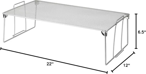 Miniatura 4 de YBM HOME Estante apilable de almacenamiento para cocina, baño y oficina, organizador de acero inoxidable de alambre de malla plateada con patas