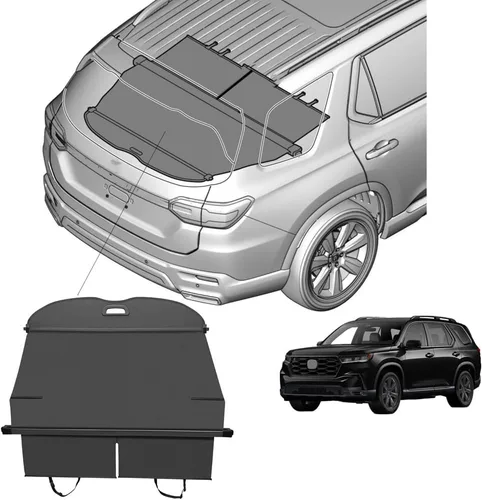 Miniatura 8 de Cubierta de seguridad para carga Compatible con Kia Telluride 2025 2024 2023 2022 2021 2020, pantalla de privacidad negra, retráctil, para Kia