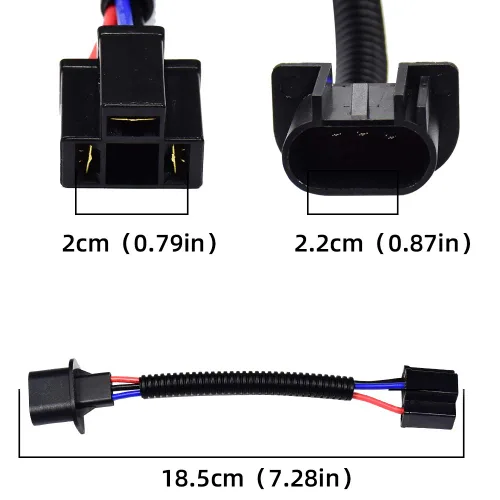 Miniatura 7 de Adaptador de extensión H13 9008 a H4 9003, arnés de cableado, conectores de conectores de conversión de faros delanteros para Jeep Wrangler JK TJ