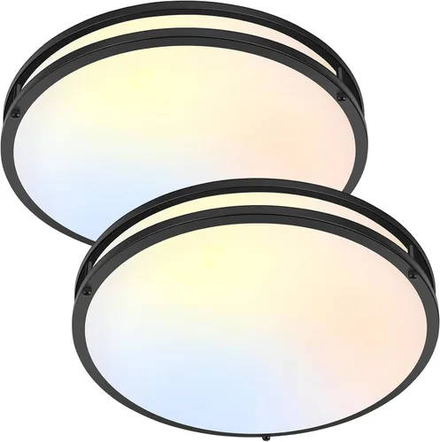 Miniatura 16 de Lámpara de techo empotrada negra, 30 W, 4000 lm, 5CCT, regulable, accesorio de lámpara de techo LED, 2700 K/3000 K/4000 K/5000 K/6500 K, ajustable