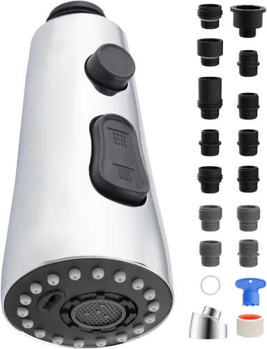 Miniatura 11 de Reemplazo universal de cabezal de grifo de cocina con kit de 15 adaptadores compatible con grifos American Standard/Kohler/Moen/Delta, cabezal