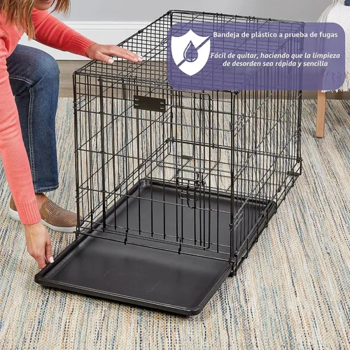 Miniatura 6 de Midwest Homes for Pets iCrate - Jaula plegable para perros de 18 pulgadas con panel divisor, bandeja a prueba de fugas y pestillos seguros, perrera