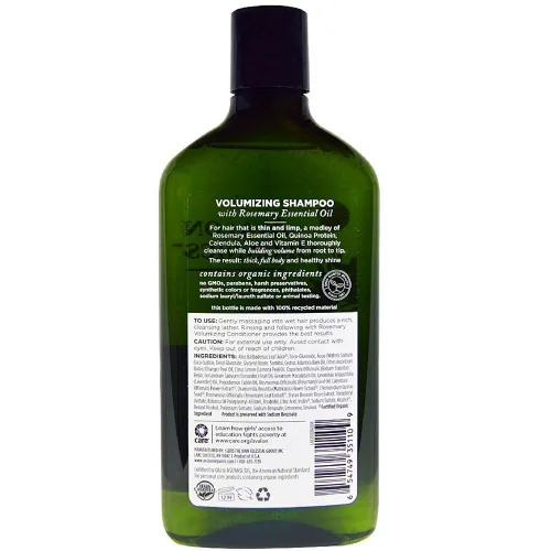 Miniatura 5 de Avalon Organics Champú, romero voluminizador, 11 onzas líquidas (paquete de 2)