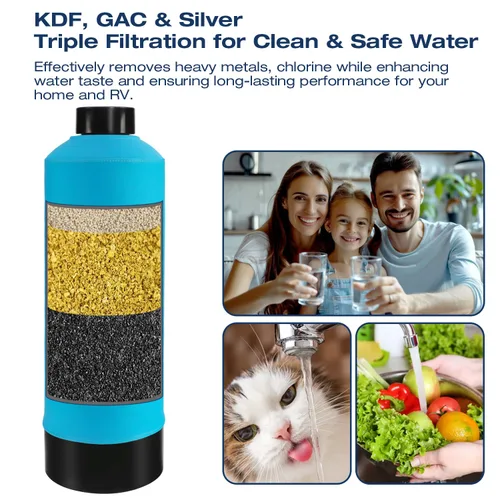 Miniatura 4 de H&G Lifestyles Sistema de filtro de agua para toda la casa, sistema de filtración de agua KDF certificado NSF para agua de pozo y agua de la ciudad