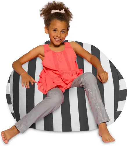 Miniatura 6 de Posh Creations - Sillón puff para niños, adolescentes y adultos, incluye funda extraíble y lavable a máquina, tamaño mediano de 27 pulgadas, lona