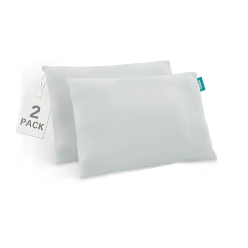 Biloban Paquete de 2 fundas de almohada de viaje de algodón orgánico para niños pequeños, almohadas de 13 x 18 pulgadas o 14 x 19 pulgadas, funda de