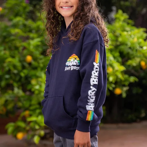 Miniatura 3 de Angry Birds Sudadera oficial de forro polar con capucha retro para niños, niñas, unisex