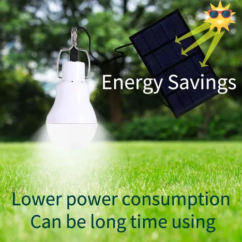 Miniatura 5 de Bombilla solar al aire libre, luces de gallinero, funciona con energía solar, con panel solar de 11.5 ft para camping, tienda de campaña, pesca