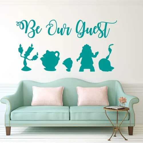 Miniatura 7 de Calcomanía de pared Be Our Guest - La Bella y la Bestia - Lumiere, Mrs Potts, Chip, Cogsworth y Featherduster