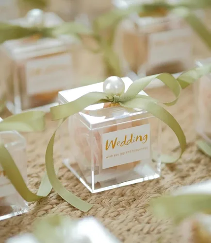 Miniatura 5 de KissYou Caja de acrílico para caramelos, cajas de exhibición transparentes con tapa de plástico pequeño, cubo cuadrado de plástico, caja
