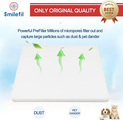 Miniatura 6 de Smilfil PF40 - Paquete de 5 almohadillas de repuesto para prefiltro compatibles con IQAir PF40 Purificador de aire de prefiltración de polvo grueso
