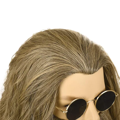 Miniatura 2 de Peluca de cosplay para hombres adultos con barba larga y rizada bigote para Halloween, fiesta de disfraces y cosplay