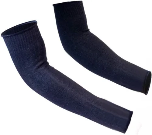 Miniatura 9 de 5 pares de mangas protectoras para brazos, protección de nivel 5 resistente a cortes con orificio para el pulgar (negro)