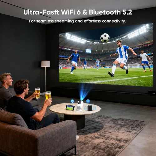 Miniatura 12 de [Aplicaciones integradas y Keystone automático] Mini proyector, proyector portátil con WiFi 6 y Bluetooth 5.2, proyector inteligente nativo 1080P