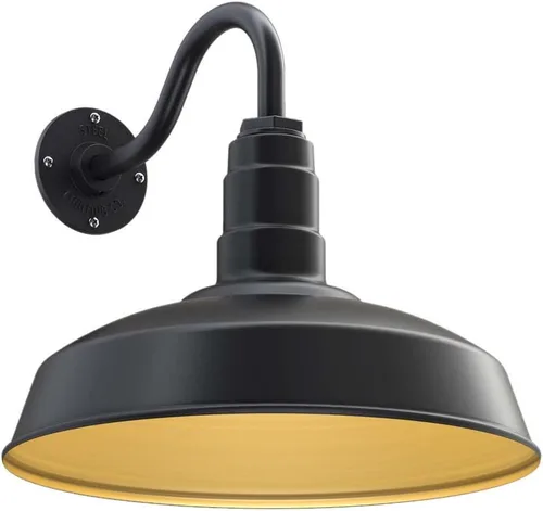 Miniatura 75 de Steel Lighting Co. Gardena - Luz de granero Montaje en pared al aire libre Cúpula de 16 pulgadas Cuello de cisne de 16 pulgadas Luz