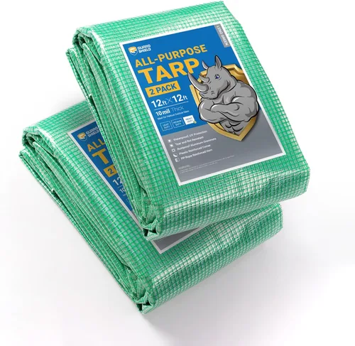 Miniatura 9 de GUARD SHIELD Lona verde transparente resistente de 6 x 8 pies, impermeable para invernaderos al aire libre, jardín, cubierta de polietileno