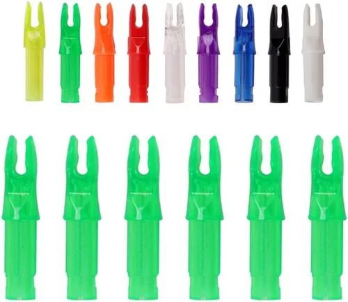 Miniatura 15 de 50 paquetes de flechas de arco con encoques - Insertos de flecha para flechas de carbono. Encoques de flecha de plástico de.244/6.20mm para tiro