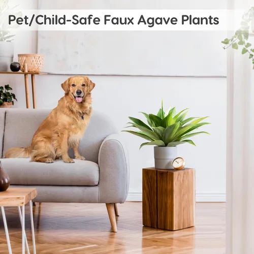 Miniatura 6 de Velener Plantas artificiales de agave falsas, Plantas suculentas falsas para decoración de habitaciones, tallos de plantas de agave sintético sin
