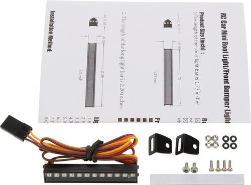 Miniatura 2 de DKKY SCX24 - Barra de luz de techo para AXIAL SCX24 Bronco C10 JLU Gladiator Deadbolt 1/24 RC Crawler Upgrades, 12 cuentas + 8 modos de iluminación