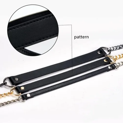 Miniatura 5 de ESUPPORT Correas de repuesto para bolso, cadena de metal de cuero para bolsos cruzados, bolso de hombro, cartera, bricolaje, 43.31 pulgadas de largo