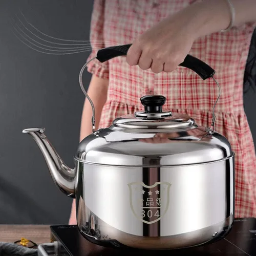 Miniatura 6 de Luxshiny Hervidor de té de gran capacidad, tetera silbante, cómoda manija aislada, hervidor de agua de acero inoxidable de grado alimenticio