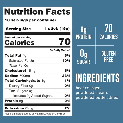 Miniatura 2 de LonoLife Polvo de proteína de caldo de hueso Keto - Palitos con sabor a carne: 0.28 oz de proteína, 0.14 oz de grasa, apto para Keto, 10 porciones