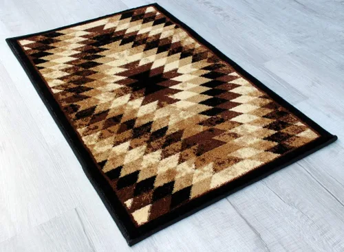 Miniatura 2 de Masada Rugs, Stephanie Collection - Alfombra de área del suroeste de nativos americanos, diseño envejecido, 1106, marrón, negro, beige
