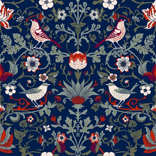 VEELIKE Papel tapiz floral vintage de damasco azul marino, 17.7 x 118 pulgadas, papel tapiz autoadhesivo extraíble, papel de contacto azul para