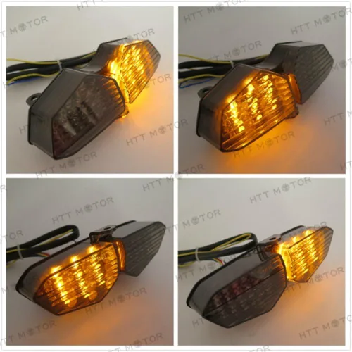 Miniatura 7 de MT178- Luz trasera integrada intermitentes compatibles con YZF R6 03-05 XTZ1200 12-14 Smoke Claro