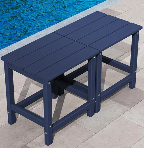 Miniatura 29 de KINGYES Mesa auxiliar doble, mesa auxiliar Adirondack- Aruba