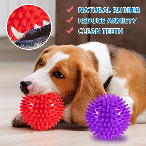 Miniatura 4 de Bolas para perros de 11.4 cm resistentes y chillonas para perros medianos y grandes, paquete de 4, juguetes para perros indestructibles