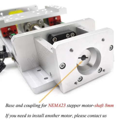 Miniatura 4 de CNC Accionador lineal de etapas con tornillo de bolas 1605 + HG15 Carga de guía de riel lineal, de 250 Kg. / 551.2 libras, C7 con soporte de motor