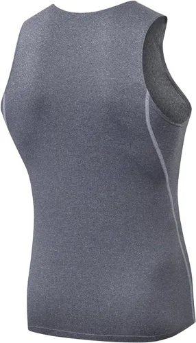 Miniatura 16 de Audoc Camiseta de compresión para hombre, paquete de 3 unidades, color negro, camiseta sin mangas de compresión atlética