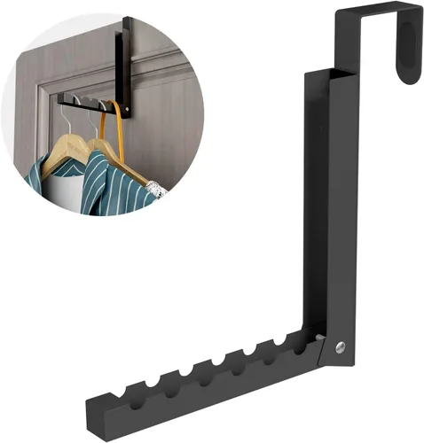 Miniatura 2 de ZMBESUP Perchero Plegable para Colgar Sobre la Puerta para Secar Ropa, Perchero Plegable para Colgar Abrigos para Cuarto de Lavandería