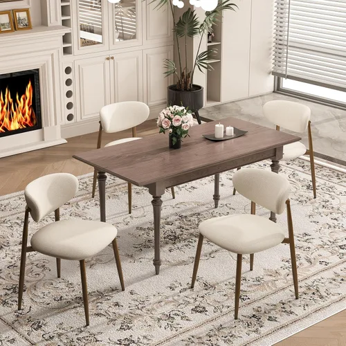 Miniatura 8 de MALOL Juego de 2 sillas de comedor, sillas de cocina con respaldo curvado con patas de metal y almohadillas antideslizantes, silla de comedor
