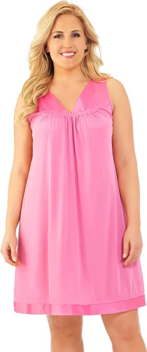 Exquisite Form Women's 30107 Nylon Tricot Sleeveless Short Knee Length Nightgown