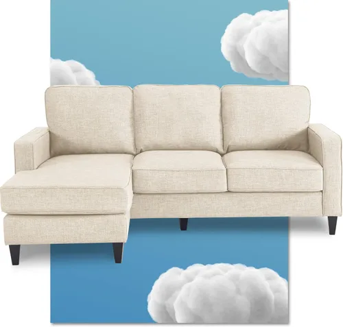 Miniatura 15 de Serta Harmon Sofá seccional reversible sala de estar, moderno sofá de tela de 3 asientos en forma de L.